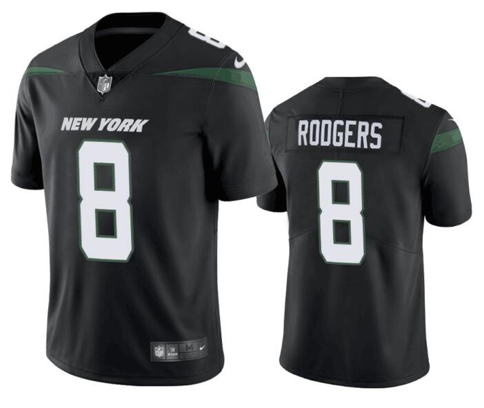 Nike Jets 8 Aaron Rodgers Black Vapor Untouchable Limited Jersey