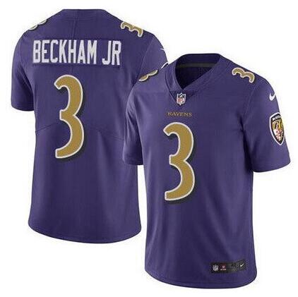 Nike Ravens 3 Odell Beckham Jr Purple Color Rush Limited Jersey