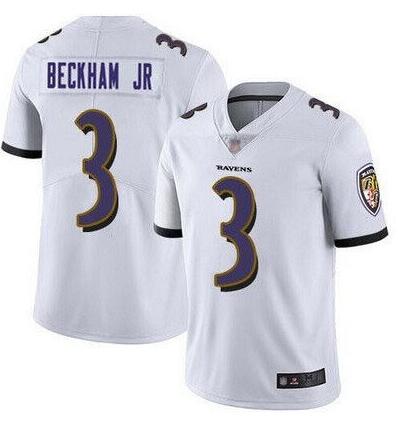 Nike Ravens 3 Odell Beckham Jr White Vapor Untouchable Limited Jersey