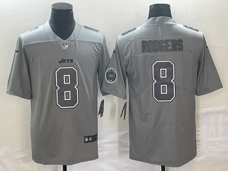 Nike Jets 8 Aaron Rodgers Gray Atmosphere Fashion Vapor Limited Jersey