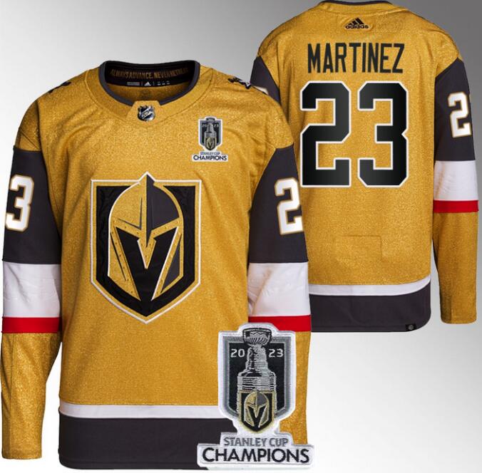 Vegas Golden Knights 23 Alec Martinez Gold 2023 Stanley Cup Champions Adidas Jersey