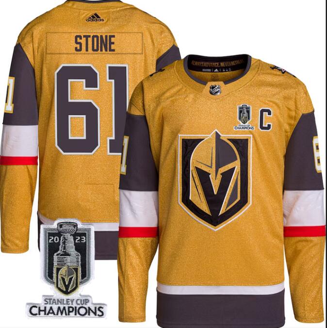 Vegas Golden Knights 61 Mark Stone Gold 2023 Stanley Cup Champions Adidas Jersey