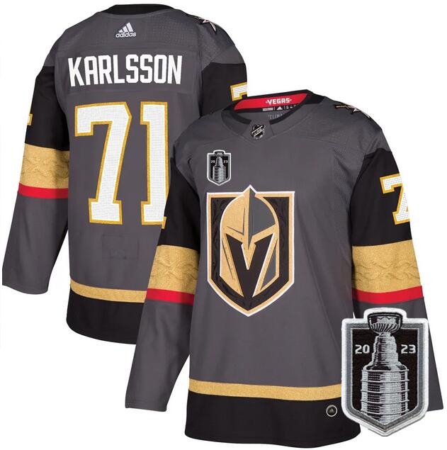 Vegas Golden Knights 71 William Karlsson Gray 2023 Stanley Cup Final Adidas Jersey