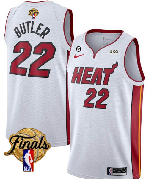 Heat 22 Jimmy Butler White Nike 2023 NBA Finals NO.6 Patch Swingman Jersey - Click Image to Close