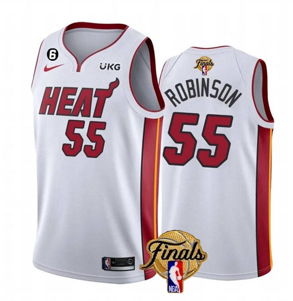 Heat 55 Duncan Robinson White Nike 2023 NBA Finals NO.6 Patch Swingman Jersey - Click Image to Close
