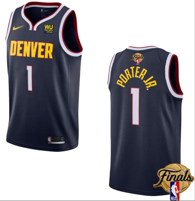 Nuggets 1 Michael Porter Jr. Navy Nike 2023 Finals Patch Icon Edition Swingman Jersey - Click Image to Close