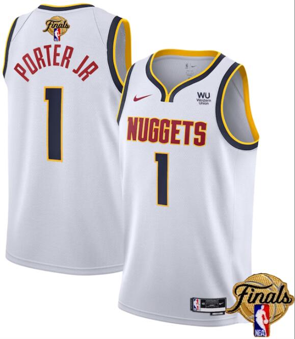 Nuggets 1 Michael Porter Jr. White Nike 2023 Finals Patch Association Edition Swingman Jersey - Click Image to Close