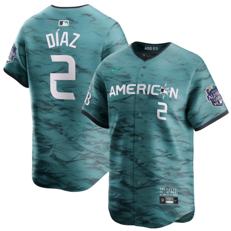 American League 2 Yandy Diaz Teal Nike 2023 MLB All-Star Game Jersey