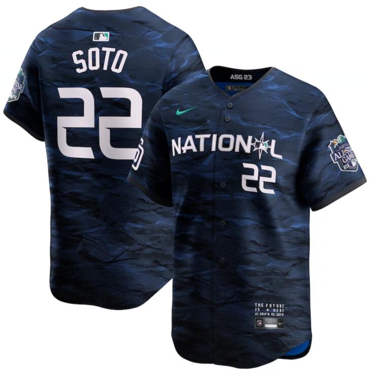 National League 22 Juan Soto Royal Nike 2023 MLB All-Star Game Jersey