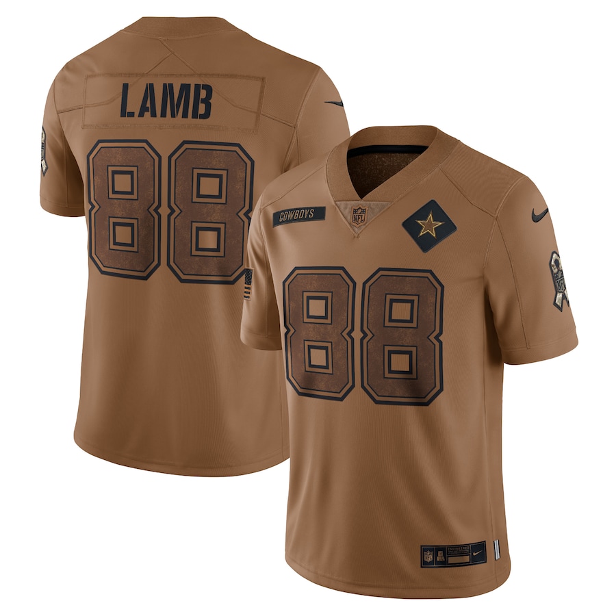 Nike Cowboys 88 CeeDee Lamb Brown 2023 Salute To Service Limited Jersey