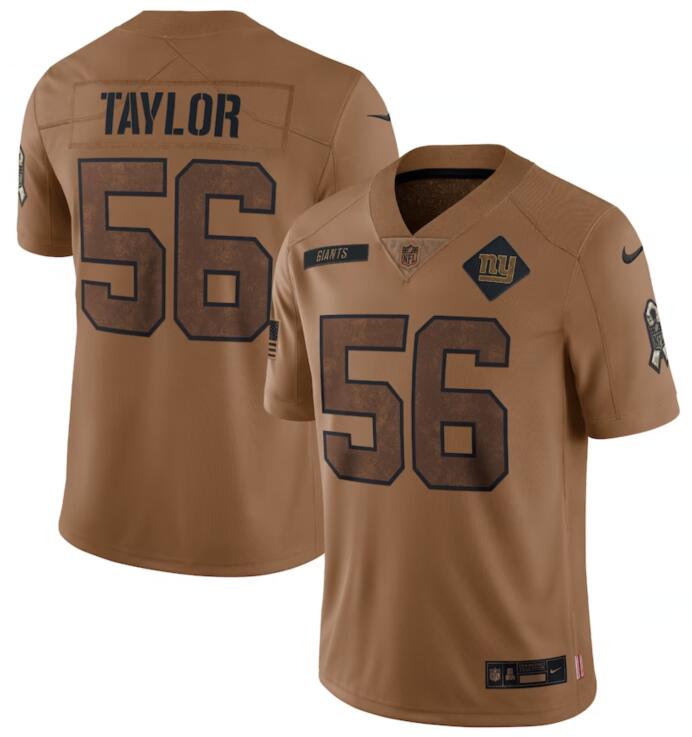 Nike Giants 56 Lawrence Taylor Brown 2023 Salute To Service Limited Jersey