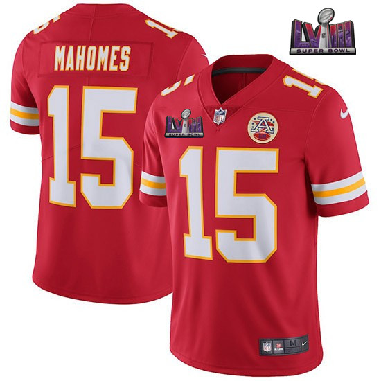 Nike Chiefs 15 Patrick Mahomes Red 2024 Super Bowl LVIII Vapor Untouchable Limited Jersey - Click Image to Close