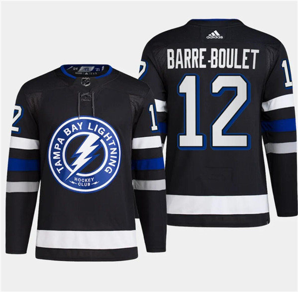 Lightning 12 Alex Barre Boulet Black 2024 NHL Stadium Series Adidas Jersey