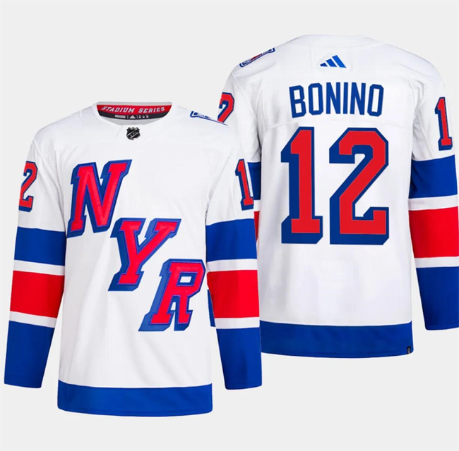 Rangers 12 Nick Bonino White 2024 NHL Stadium Series Adidas Jersey