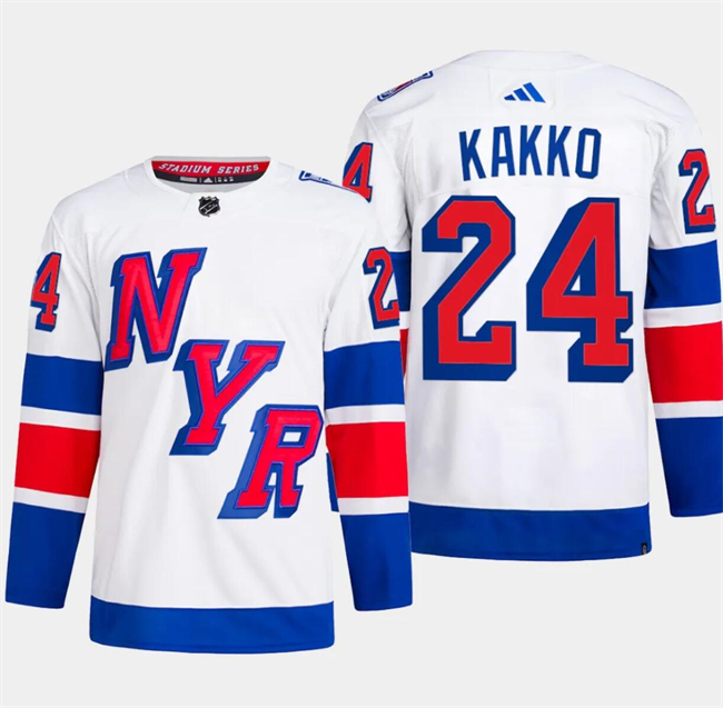 Rangers 24 Kaapo Kakko White 2024 NHL Stadium Series Adidas Jersey
