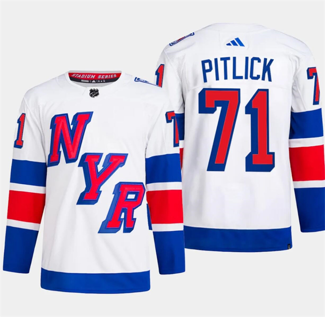 Rangers 71 Tyler Pitlick White 2024 NHL Stadium Series Adidas Jersey