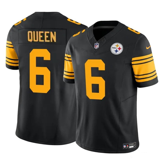 Nike Steelers 6 Patrick Queen Black Color Rush Limited Jersey - Click Image to Close