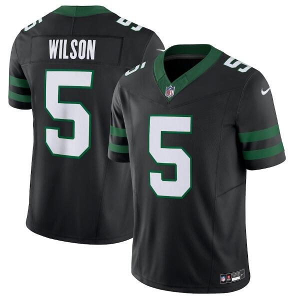 Nike Jets 5 Garrett Wilson Black Vapor F.U.S.E. Limited Jersey