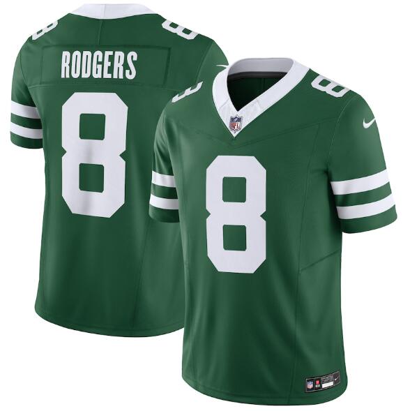 Nike Jets 8 Aaron Rodgers Green Vapor F.U.S.E. Limited Jersey