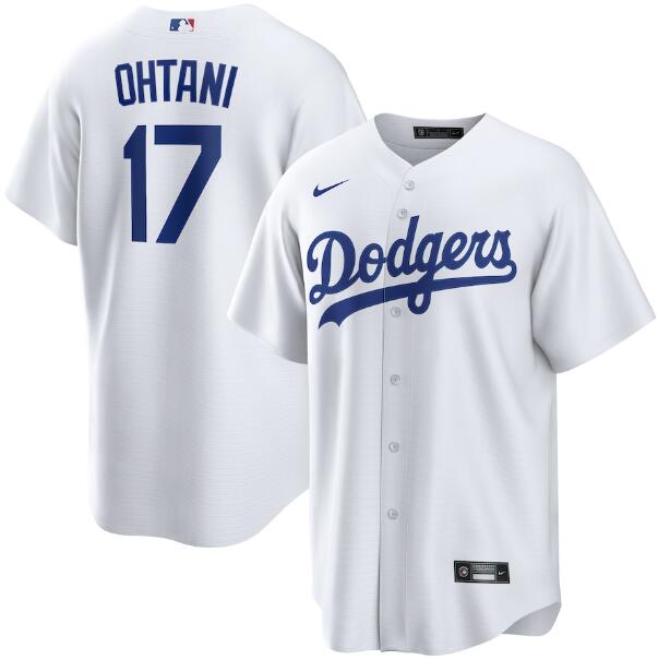 Dodgers 17 Shohei Ohtani White Nike Cool Base Jersey - Click Image to Close