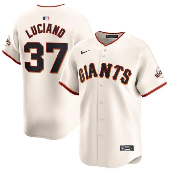 Giants 37 Marco Luciano Cream Nike Cool Base Jersey