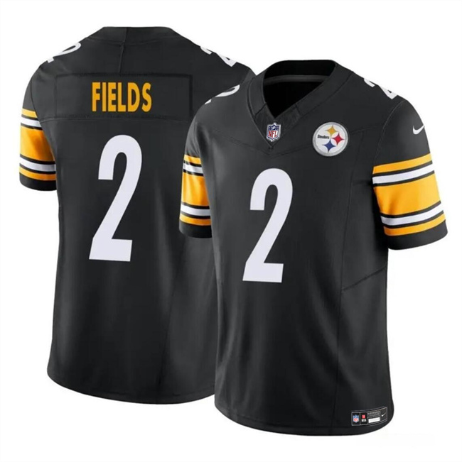 Nike Steelers 2 Justin Fields Black Vapor Untouchable Limited Jersey - Click Image to Close