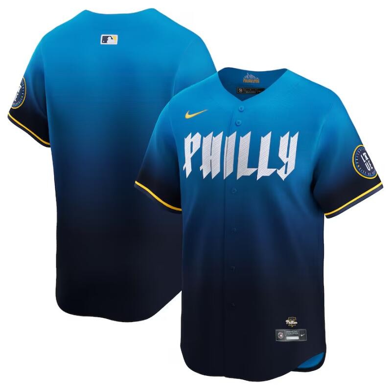 Phillies Blank Blue Nike 2024 City Connect Cool Base Jersey - Click Image to Close
