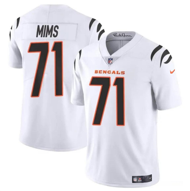 Nike Bengals 71 Amarius Mims White 2024 NFL Draft Vapor Limited Jersey
