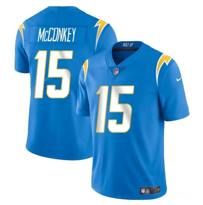 Nike Chargers 15 Ladd McConkey Blue 2024 NFL Draft Vapor Limited Jersey