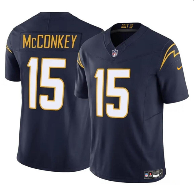 Nike Chargers 15 Ladd McConkey Navy 2024 NFL Draft Vapor Limited Jersey Nike Chargers 15 Ladd McConkey Navy 2024 NFL Draft Vapor Limited Jersey