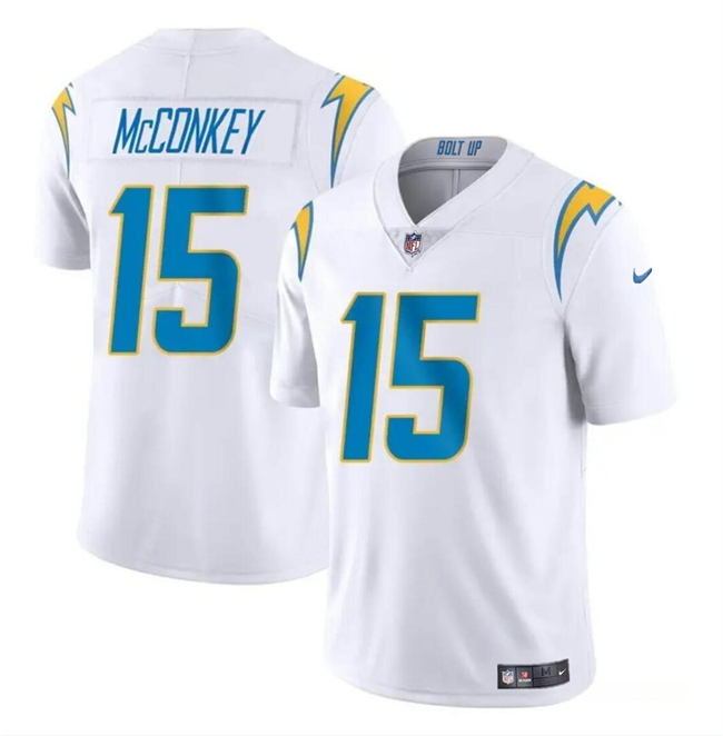Nike Chargers 15 Ladd McConkey White 2024 NFL Draft Vapor Limited Jersey Nike Chargers 15 Ladd McConkey White 2024 NFL Draft Vapor Limited Jersey