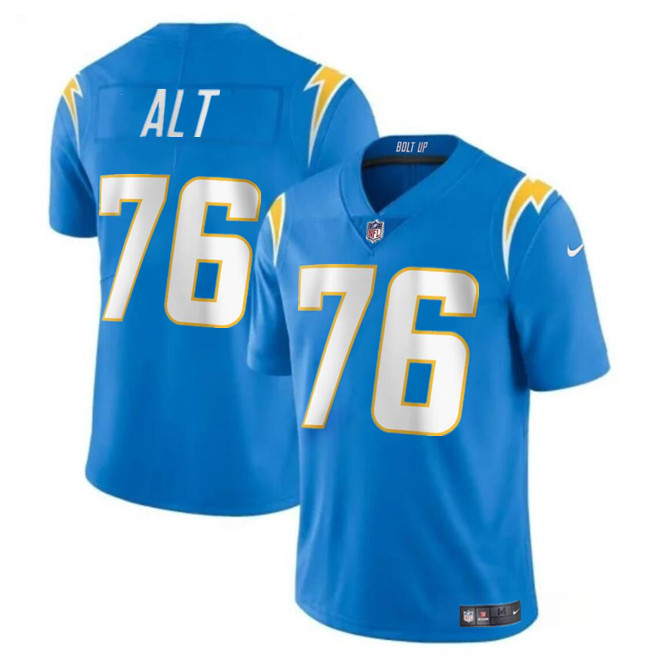 Nike Chargers 76 Joe Alt Blue 2024 NFL Draft Vapor Limited Jersey Nike Chargers 76 Joe Alt Blue 2024 NFL Draft Vapor Limited Jersey