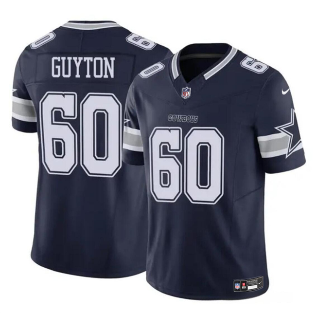 Nike Cowboys 60 Tyler Guyton Navy 2024 NFL Draft Vapor Limited Jersey