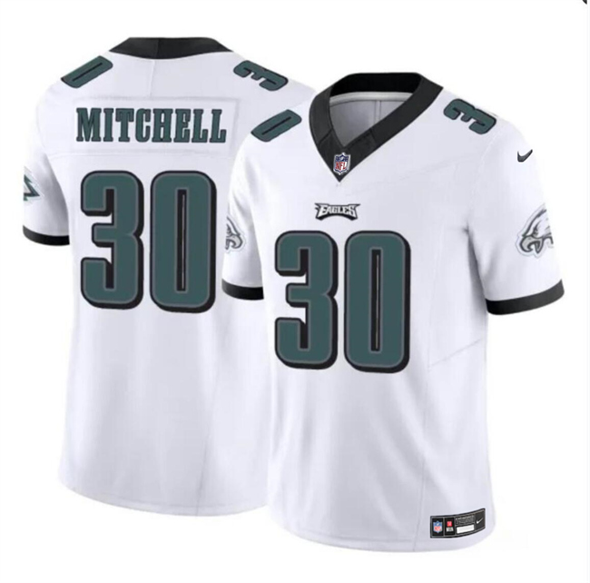 Nike Eagles 30 Quinyon Mitchell White 2024 NFL Draft Vapor Limited Jersey