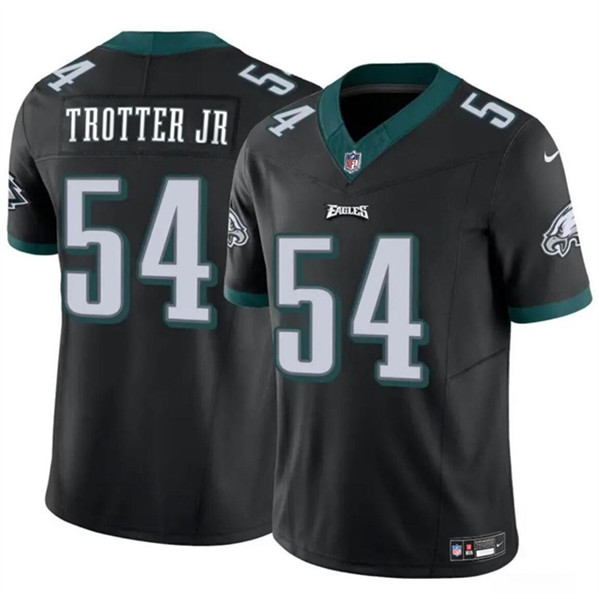 Nike Eagles 54 Jeremiah Trotter Jr Black 2024 NFL Draft Vapor Limited Jersey