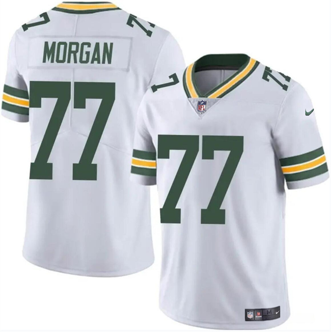 Nike Packers 77 Jordan Morgan White 2024 NFL Draft Vapor Limited Jersey