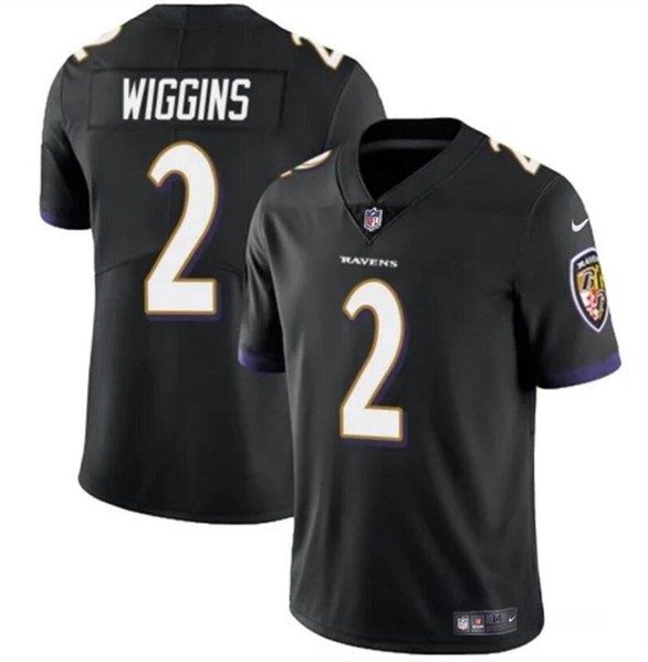 Nike Ravens 2 Nate Wiggins Black 2024 NFL Draft Vapor Limited Jersey