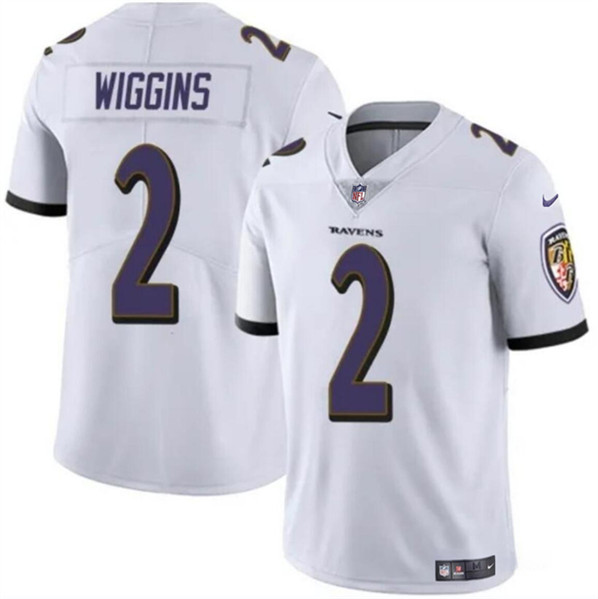 Nike Ravens 2 Nate Wiggins White 2024 NFL Draft Vapor Limited Jersey