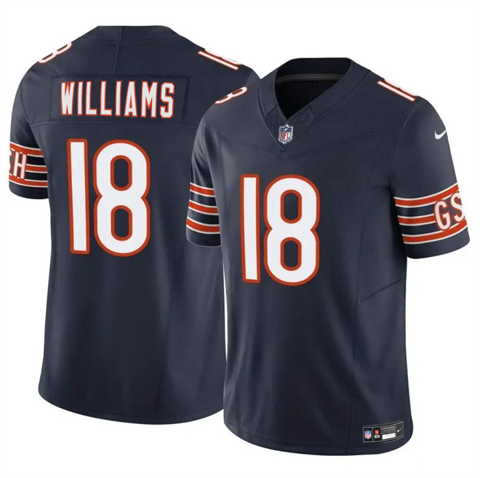 Nike Bears 18 Caleb Williams Navy 2024 NFL Draft Vapor Limited Jersey