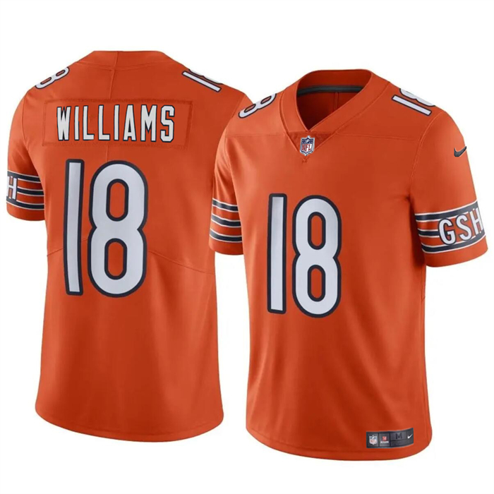 Nike Bears 18 Caleb Williams Orange 2024 NFL Draft Vapor Limited Jersey
