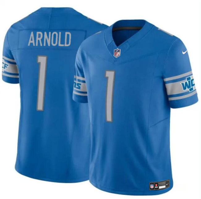 Nike Lions 1 Terrion Arnold Blue 2024 NFL Draft Vapor Limited Jersey Nike Lions 1 Terrion Arnold Blue 2024 NFL Draft Vapor Limited Jersey