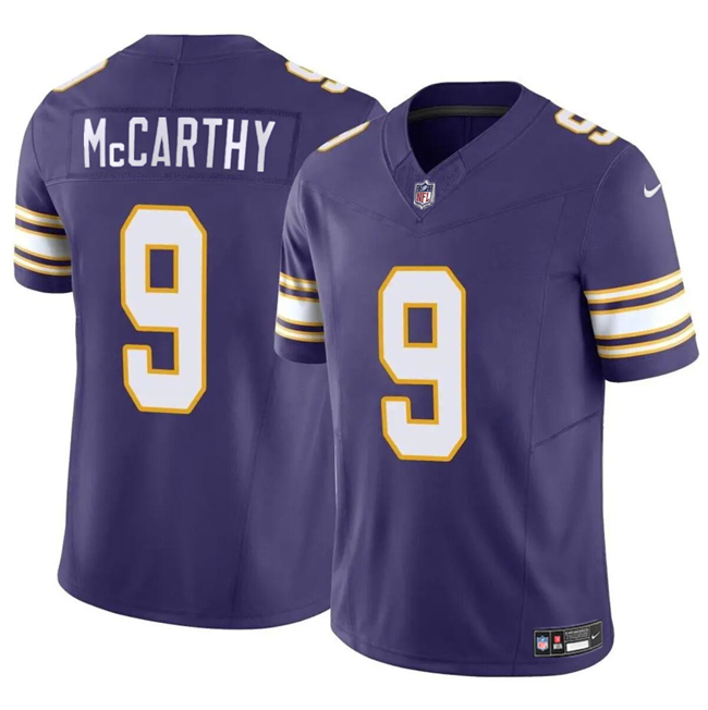Nike Vikings 9 J.J. McCarthy Purple 2024 NFL Draft Vapor F.U.S.E. Limited Jersey Nike Vikings 9 J.J. McCarthy Purple 2024 NFL Draft Vapor F.U.S.E. Limited Jersey