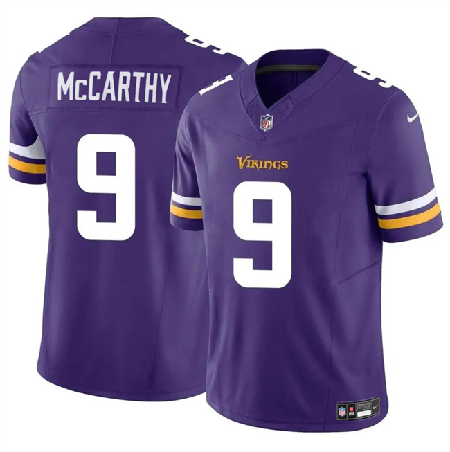 Nike Vikings 9 J.J. McCarthy Purple 2024 NFL Draft Vapor Limited Jersey