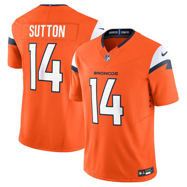 Nike Broncos 14 Courtland Sutton Orange 2024 F.U.S.E. Vapor Limited Jersey