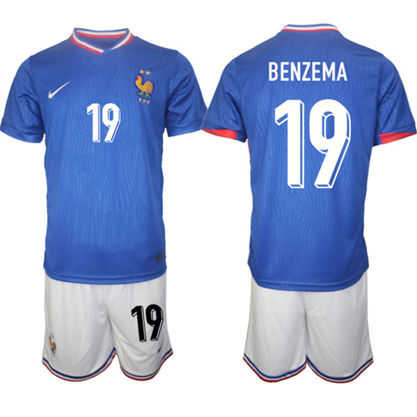 2024-25 France 19 Karim Benzema Home Soccer Jersey 2024-25 France 19 Karim Benzema Home Soccer Jersey