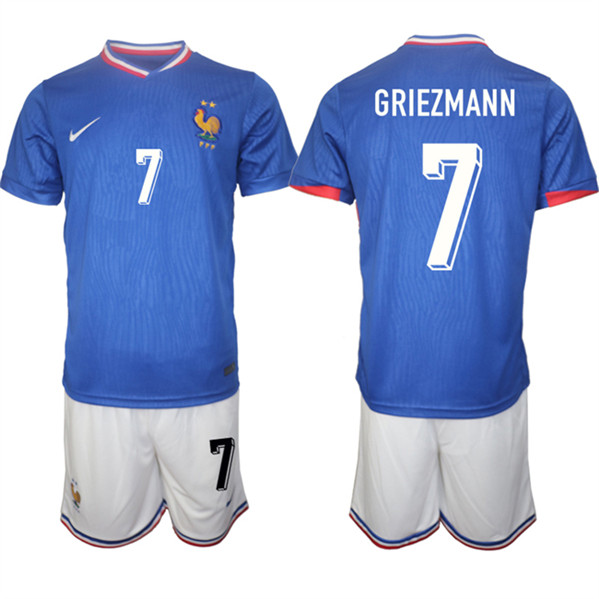 2024-25 France 7 Antoine Griezmann Home Soccer Jersey 2024-25 France 7 Antoine Griezmann Home Soccer Jersey