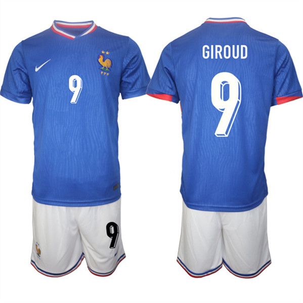 2024-25 France 9 Olivier Giroud Home Soccer Jersey 2024-25 France 9 Olivier Giroud Home Soccer Jersey