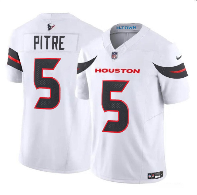 Nike Texans 5 Jalen Pitre White 2024 Vapor F.U.S.E. Vapor Limited Jersey