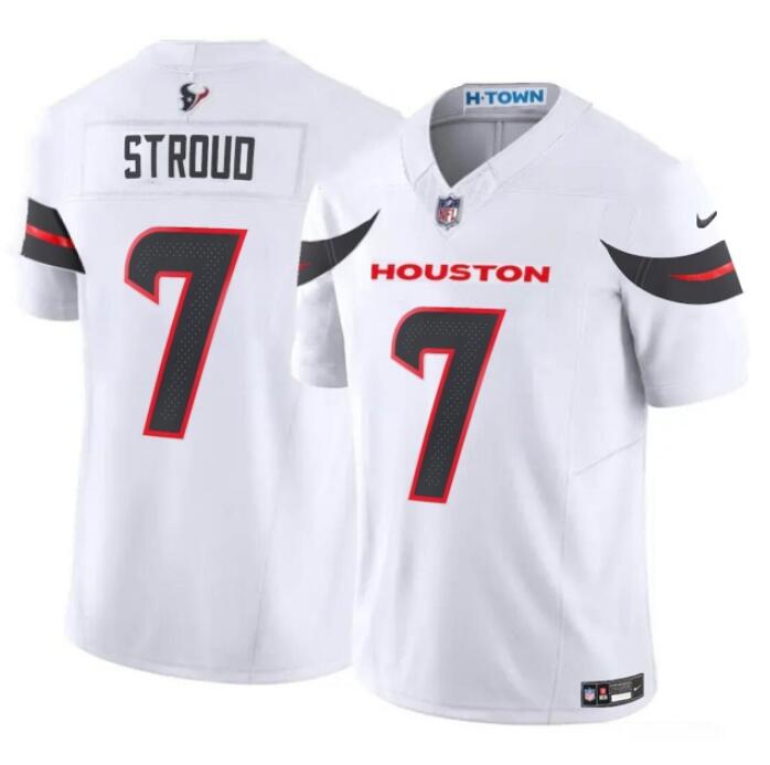 Nike Texans 7 C.J. Stroud White 2024 Vapor F.U.S.E. Vapor Limited Jersey