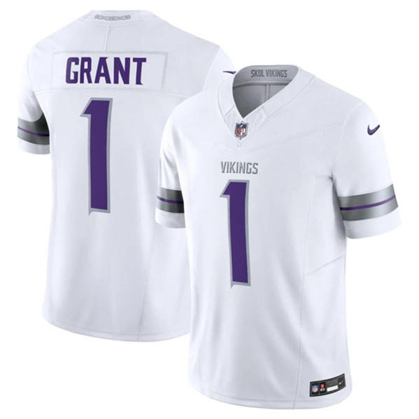 Nike Vikings 1 Bud Grant White 2024 F.U.S.E. Vapor Limited Jersey Nike Vikings 1 Bud Grant White 2024 F.U.S.E. Vapor Limited Jersey